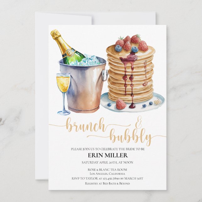 Invitación Bridal Brunch | Panqueque (Anverso)