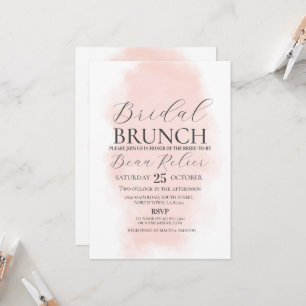 Invitación Bridal Brunch Shower Bachelorette Watercolor Peach