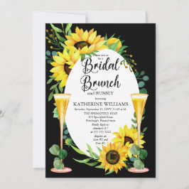 Invitación Bridal Brunch Sunflowers | Marco floral Eucalyptus