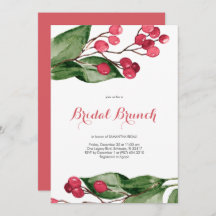 Bridal Brunch Watercolor Berries Navidades Fiesta