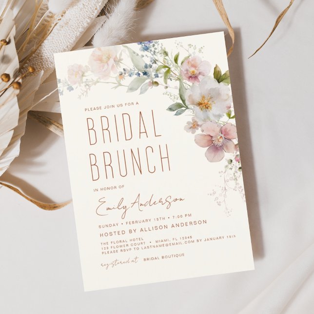 Invitación Bridal Brunch Wildflower Boho Elegant Shower (Subido por el creador)