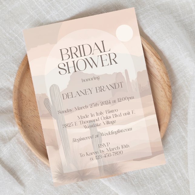 Invitación Bridal del desierto, ducha de novia, dijo Sí, Desi (Subido por el creador)