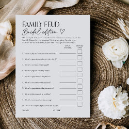Invitación Bridal Feud Popular TV Game Show Trivia Card