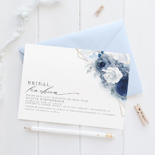 Invitación Bridal Luncheon Dusty Blue Floral Bridal Shower