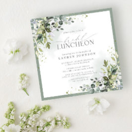 Invitación Bridal Luncheon Floral Dusty Blue Eucalyptus