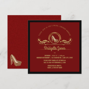 Invitación Bridal Luncheon Gold Red Boda Bridal Shower