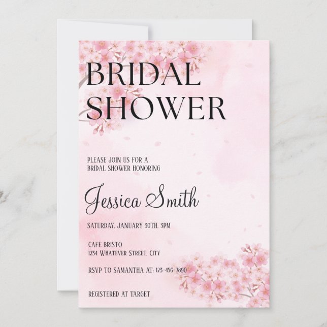 Invitación Bridal Shower (Anverso)