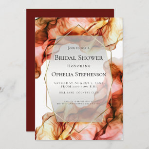 Invitación BRIDAL SHOWER   Abstract Watercolor Autumn Colours