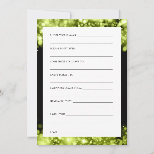 Invitación Bridal Shower Advance Chartreuse Sparkling Lights (Anverso)