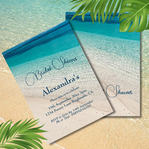 Invitación Bridal Shower Beach Scene Coastal Blue