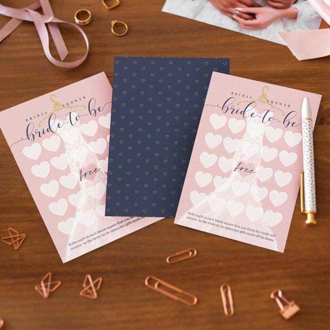 Invitación Bridal Shower Bingo Moda Boda Vestido Ducha Juego (Bridal Shower Bingo Chic Wedding Dress Shower Game Invitation)