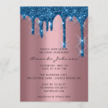 Invitación Bridal Shower Birthday 16th Gold 3D Drip Navy<br><div class="desc">Para una elegante invitación moderna a la moda Smile All Day! FlorenciaK diseño</div>