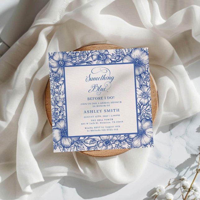 Invitación Bridal Shower Blue Floral (Subido por el creador)