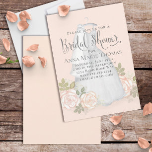 Invitación Bridal Shower Boda Elegante acuarela Floral
