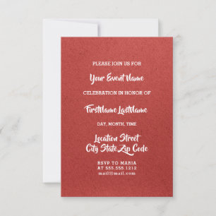 Invitación Bridal Shower Boda Sweet 16th Bridal Red