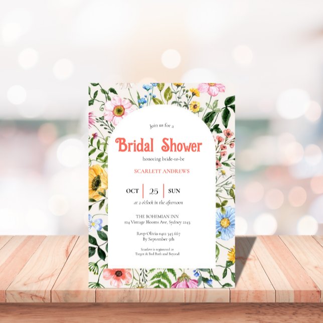 Invitación bridal shower boho vintage invitation (Subido por el creador)