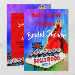 Invitación Bridal Shower Bollywood Indio Colorful Moderne