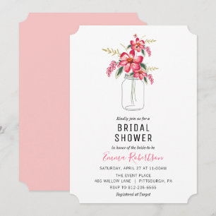 Invitación Bridal Shower Bouquet Mason Jar Shower Invitado