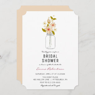 Invitación Bridal Shower Bouquet Mason Jar Shower Invitado