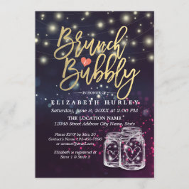 Invitación Bridal Shower Brunch Bubbly Mason Jar Purple Light