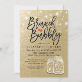 Invitación Bridal Shower Brunch Bubbly Mason Jar String Light
