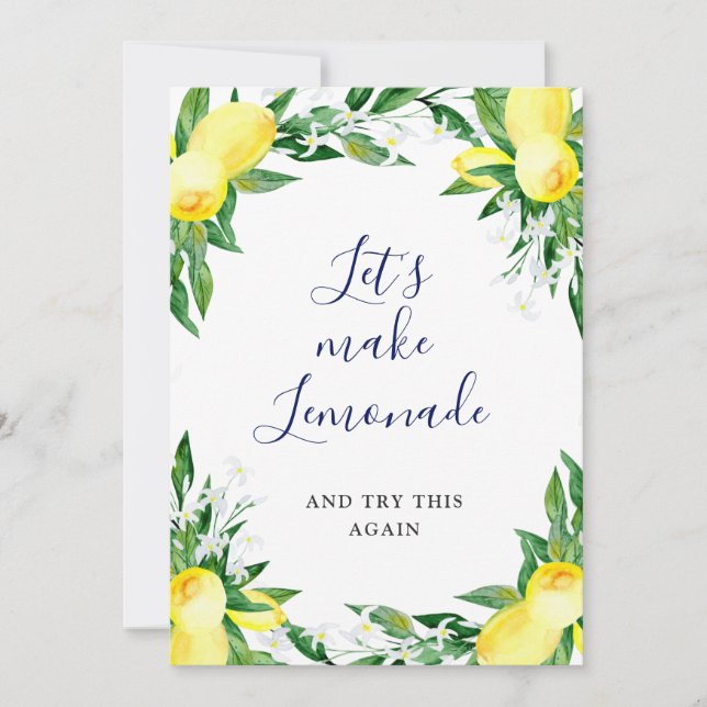 Invitación Bridal Shower Change of Plans Lemons Greenery (Anverso)