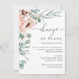 Invitación Bridal Shower Change of Plans Poppy Eucalyptus