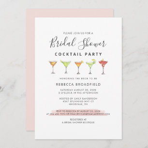 Invitación Bridal Shower Cocktail Fiesta Tropical Beach