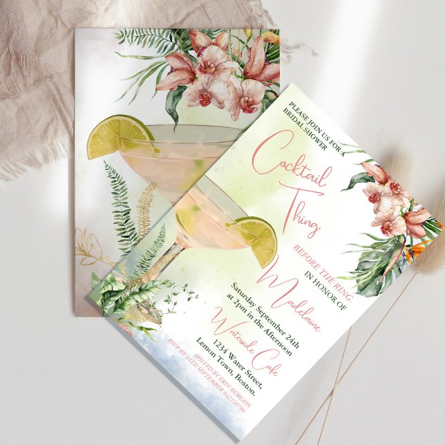 Invitación Bridal Shower Cocktail Thing Flor tropical (Subido por el creador)