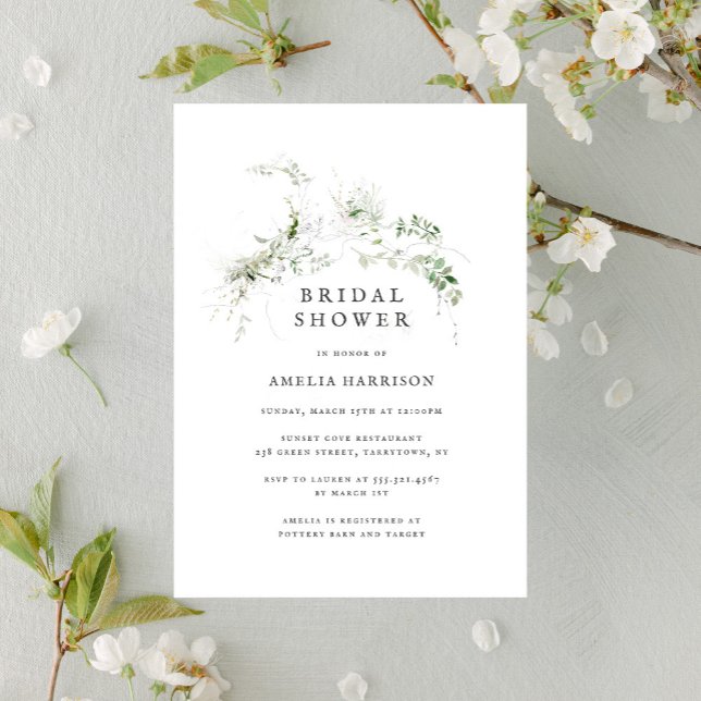 Invitación Bridal Shower Elegant Earthy Greeneration Watercol (Subido por el creador)