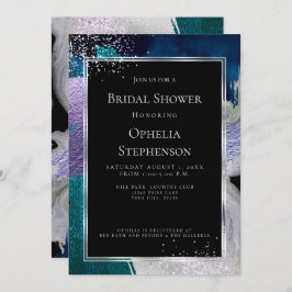 Invitación BRIDAL SHOWER | Elegante Negrita Negrita Verde azu