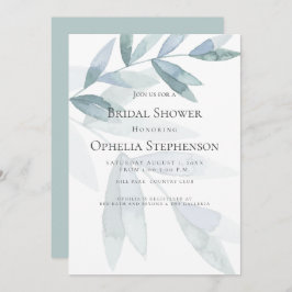 Invitación BRIDAL SHOWER | Eucalipto azul turbio