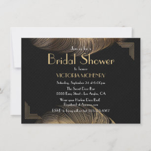 Invitación Bridal Shower Flapper Grandes Noches Gatsby Harlem