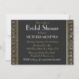 Invitación Bridal Shower Flapper Grandes Noches Gatsby Harlem