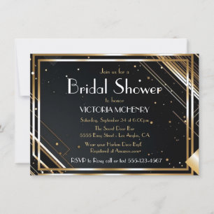 Invitación Bridal Shower Flapper Grandes Noches Gatsby Harlem