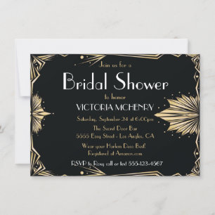 Invitación Bridal Shower Flapper Grandes Noches Gatsby Harlem