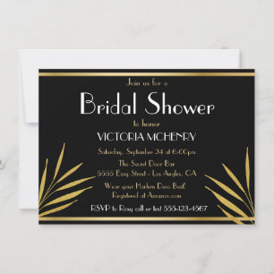 Invitación Bridal Shower Flapper Grandes Noches Gatsby Harlem