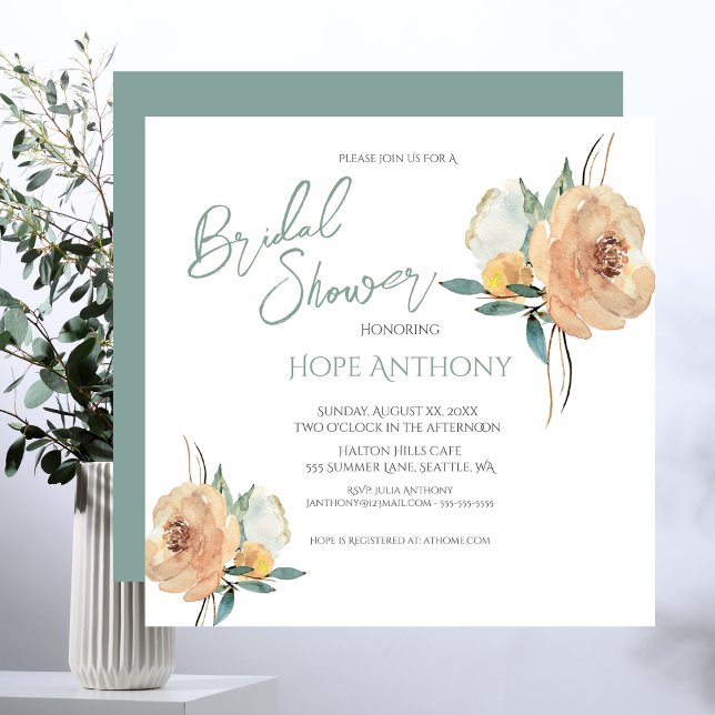Invitación Bridal Shower Flores de verano brillantes Elegante (Bridal Shower Bright Summer Flowers Elegant Invitation)