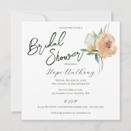 Invitación Bridal Shower Flores de verano brillantes Elegante