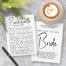 Invitación Bridal Shower Games Bachelorette Bingo Brigo Tarje