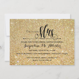 Invitación Bridal Shower Gold Purpurina Futuro Sra. Modern Fa