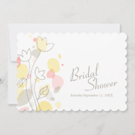 Invitación Bridal Shower gráficos modernos pétalos de flores