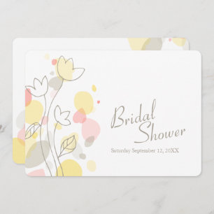 Invitación Bridal Shower gráficos modernos pétalos de flores 