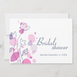 Invitación Bridal Shower gráficos modernos pétalos de flores 