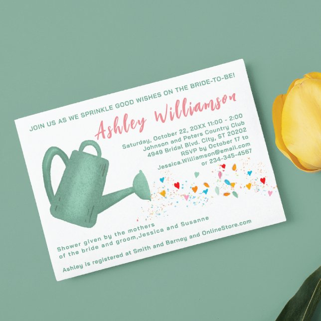 Invitación Bridal Shower Green Water Can Heart Invitation (Subido por el creador)