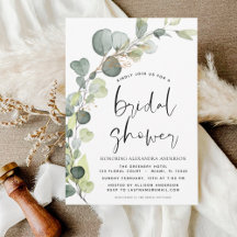Bridal Shower Greenery Eucalyptus Invita Suculento