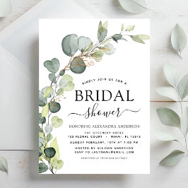 Invitación Bridal Shower Greenery Eucalyptus Succulent
