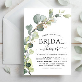 Invitación Bridal Shower Greenery Eucalyptus Succulent