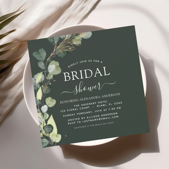 Invitación Bridal Shower Greenery Eucalyptus Succulent (Subido por el creador)