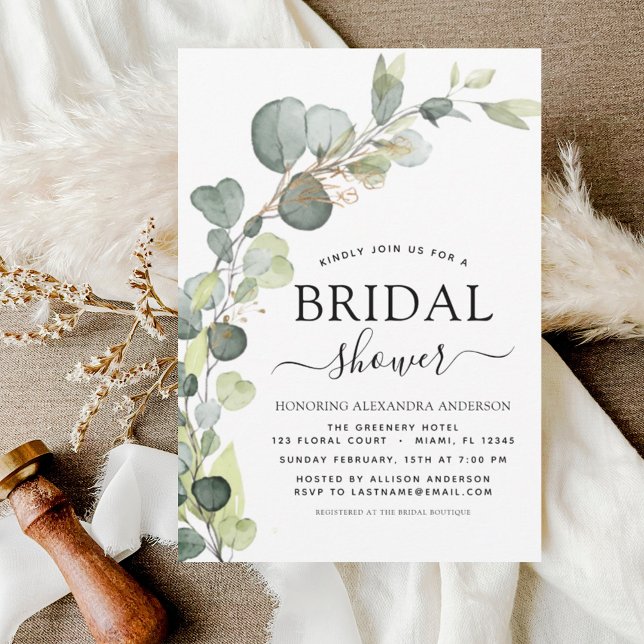 Invitación Bridal Shower Greenery Eucalyptus Succulent (Subido por el creador)